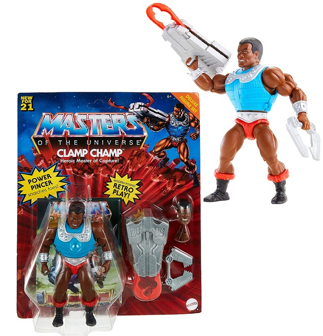 Masters of the Universe – Personaggio Clamp Champ 15 Cm con accessori  (Vendita singola)