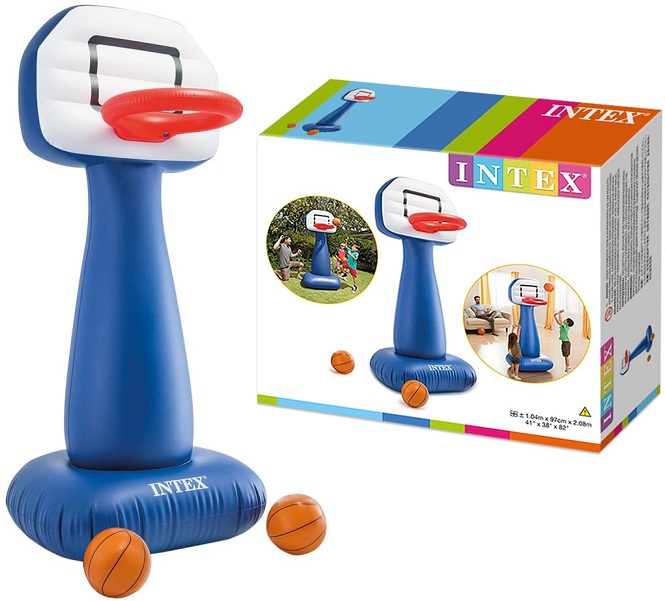 Intex- Gioco Basket Gonfiabile, Multicolore, 104x97x208 cm, 57502