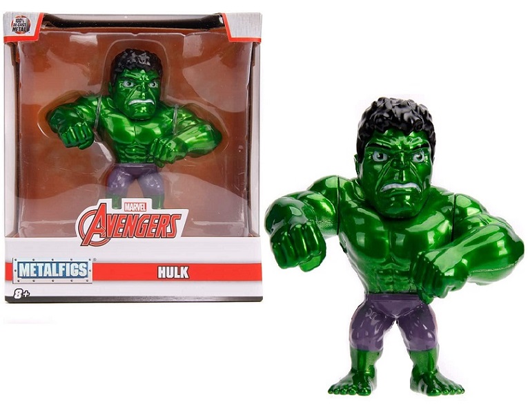 MARVEL  AVENGERS PERSONAGGIO HULK 100% IN METALLO 10 CM CON BRACCIA MOVIBILI