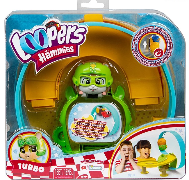 Loopers Hammies Turbo, Criceto Interattivo da Collezione che Corre Dentro e Fuori la sua Ruota, Gioco per Bambini e Bambine +3 anni
