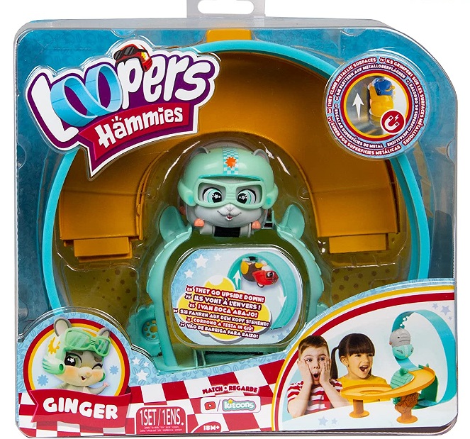 Loopers Hammies Ginger Criceto Interattivo da Collezione che Corre Dentro e Fuori la sua Ruota, Gioco per Bambini e Bambine +3 anni