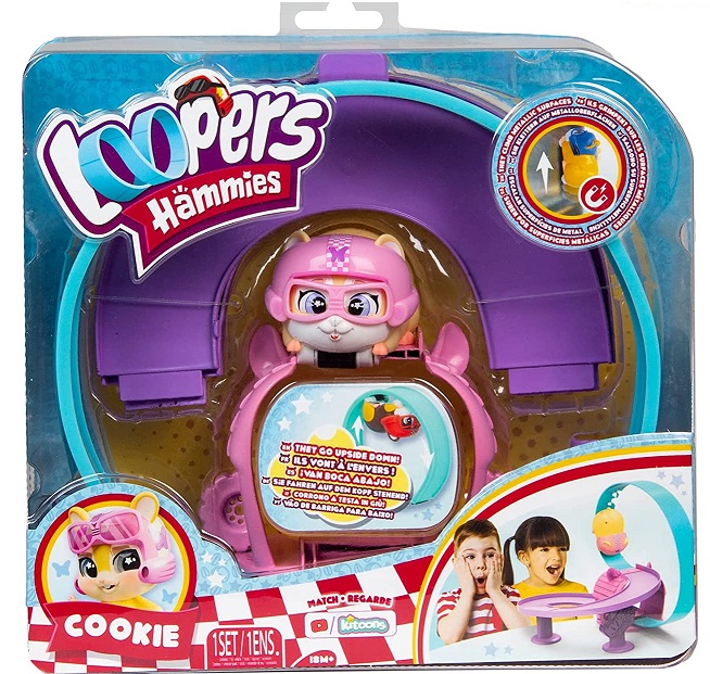 Loopers Hammies Cookie Criceto Interattivo da Collezione che Corre Dentro e Fuori la sua Ruota, Gioco per Bambini e Bambine +3 anni