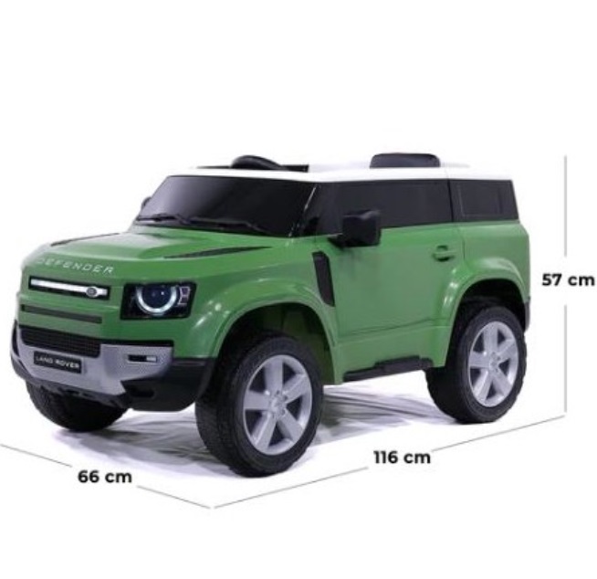 Auto Land Rover Defender Col. Verde  Licenza uffiiale 12V.