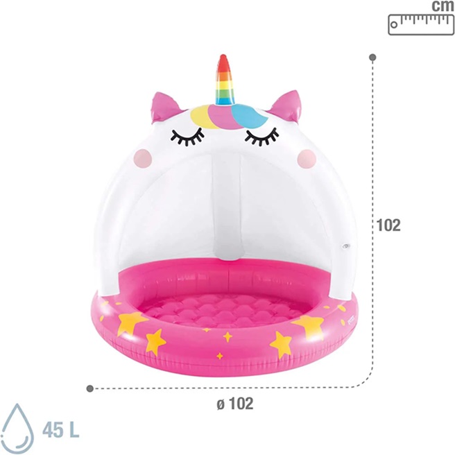 Intex Piscina Baby Gonfiabile Caticorn, 102×102 Cm