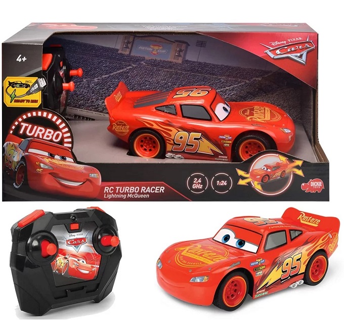 Cars 3 Saetta McQueen Turbo Rosso con Radiocomando 1:24