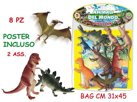 Busta grande Dinosauri. 8 Pz.