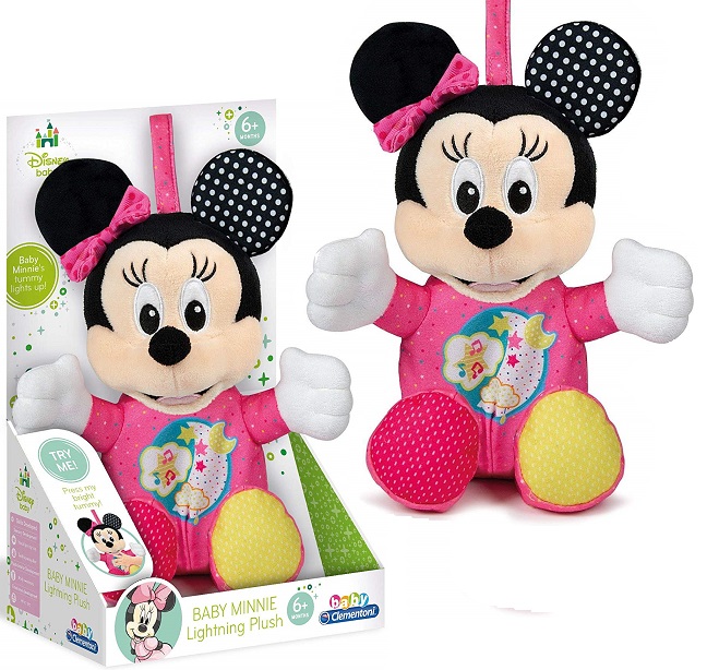 Clementoni- Baby Minnie Lightin Plush, Multicolore, 17207
