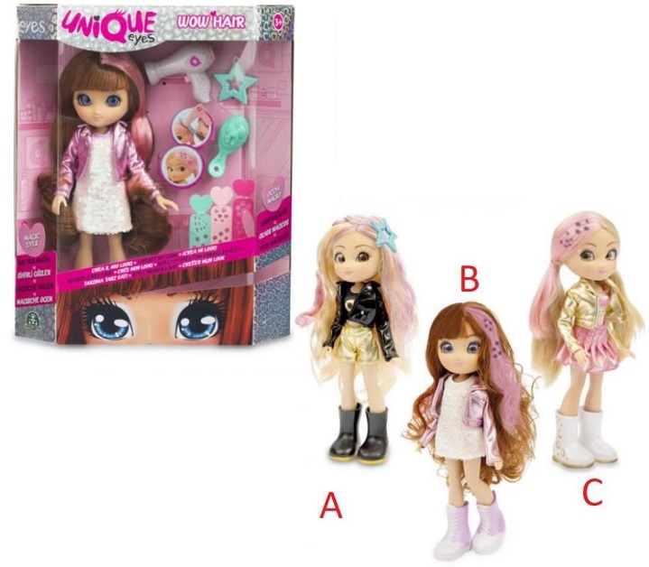 Giochi Preziosi Bambola Fashion Doll UNIQUE EYES – WOW HAIR
 25 Cm