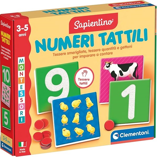 Clementoni- Sapientino Numeri Tattili da 3 a 5 Anni
