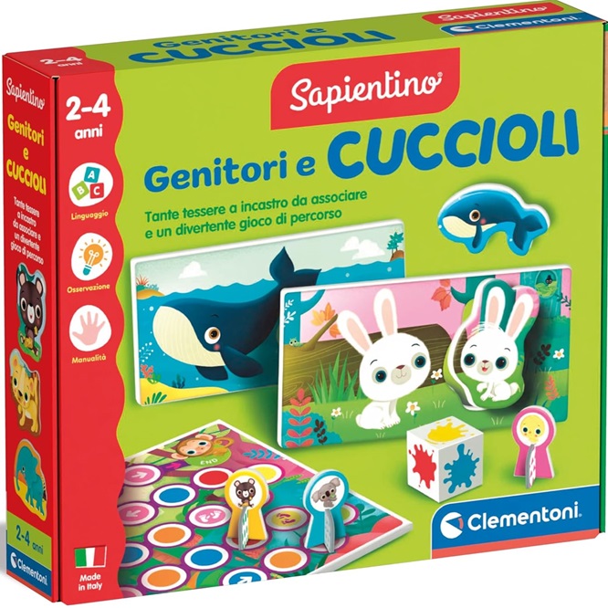 Clementoni- Sapientino Genitori e Cuccioli Anni 2 a 4