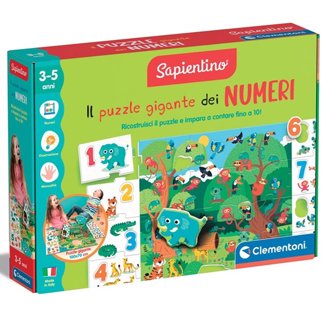 Clementoni- Sapientino Il Puzzle Gigante dei Numeri da 3 a 5 anni