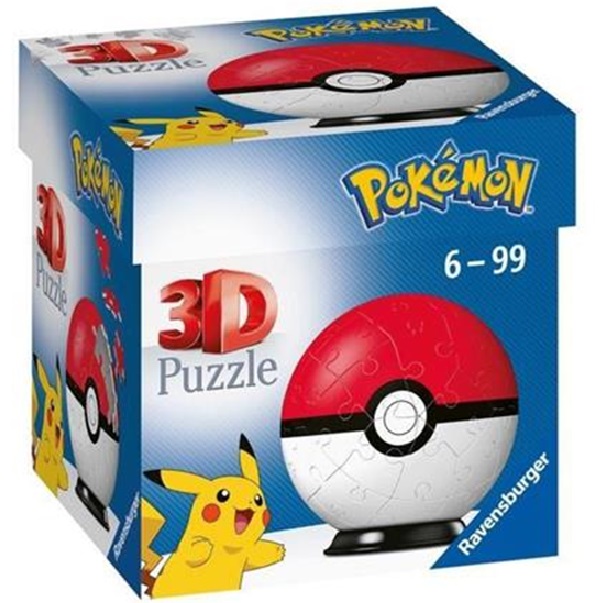 Ravensburger – 3D Puzzle Pokémon Pokéball Classica Rossa, 54 Pezzi,