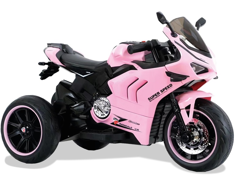 Moto da Strada 12V. Col. Rosa Con luci e suoni