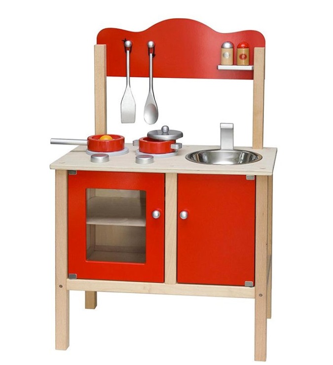 Cucina in legno col.Rossa 54 x 80 cm.