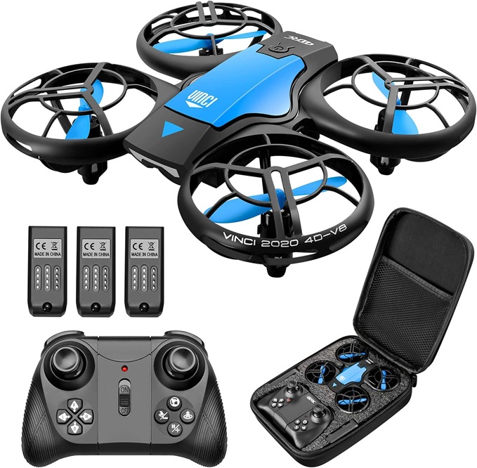 Mini Drone per Bambini, Quadricottero RC con Telecomando, Funzione Hovering, modalità Senza Testa, 3D Flip, Decollo/Atterraggio a Un Tasto, velocità Regolabile, Adatto ai Principianti