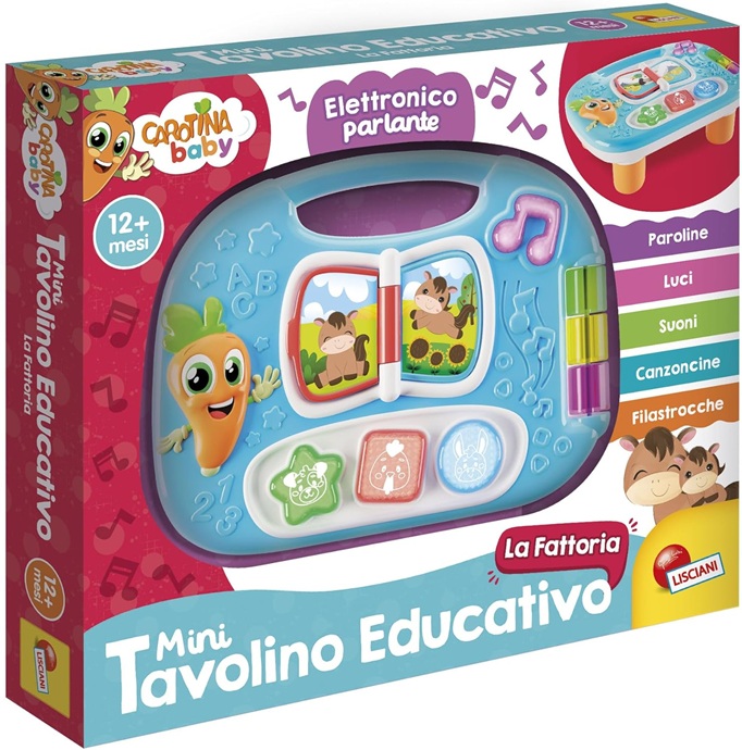 Lisciani Giochi – Carotina Baby mini tavolino educativo fattoria, 109906