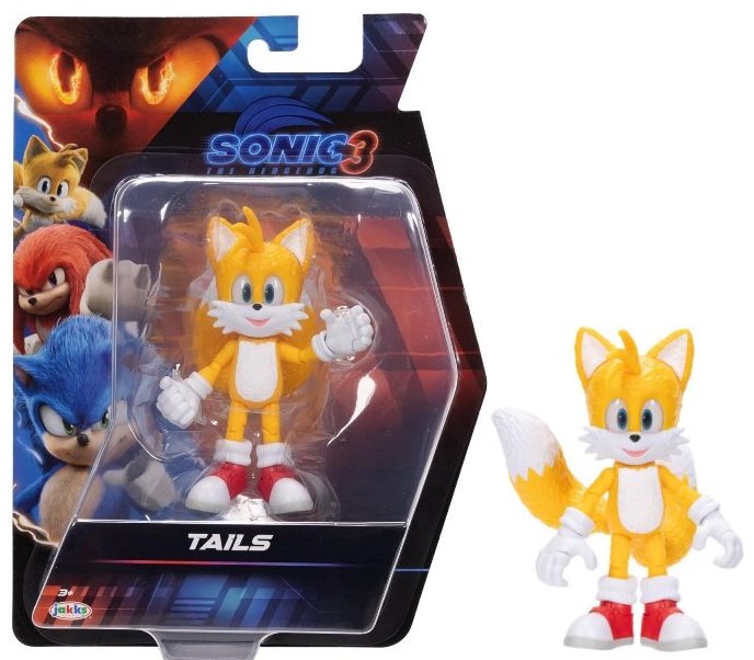 Sonic 3 Movie Tails Collector Toy Figure by Jakks Pacific, altezza 13 cm, altamente articolata, per ragazzi/ragazze, con licenza ufficiale 3 film, consigliato per bambini dai 3 anni