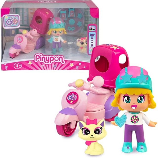 PinyPon – Vespino con personaggio e trasportino animali