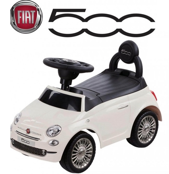 Primi passi Fiat 500 Ride On col.Bianco con Effetti Sonori