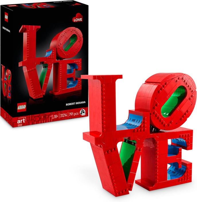 LEGO ART LOVE, Modellino da Costruire Iconica Scultura Pop di Robert Indiana, Regalo Creativo Adulti per Lei o Lui, anniversario