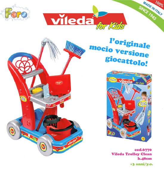 Carrellino Trolley Pulizia Vileda super mocio