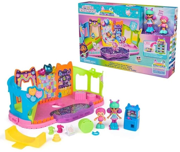 Gabby’s Dollhouse, L’Attico a Tema Feste della Casa delle Bambole di Gabby, Compatibile al Playset della Casa delle Bambole  3+ Anni