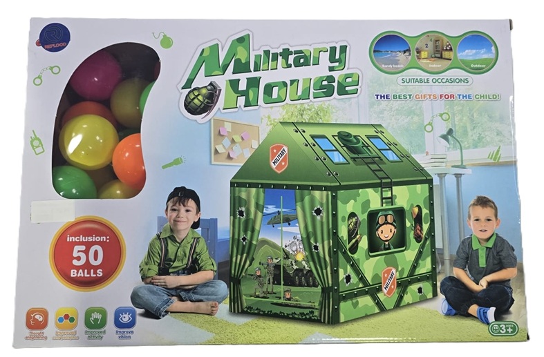 Military House – Casa tenda militare da assemblare con 50 palline H 103 Cm