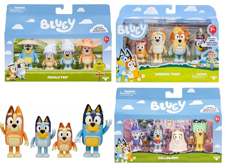 Bluey Scatole con 4 Personaggi Assortiti in 4 assortimenti diversi