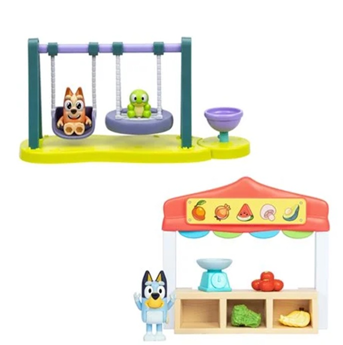 Mini set di gioco assortiti di Bluey Market fattoria e Parco giochi