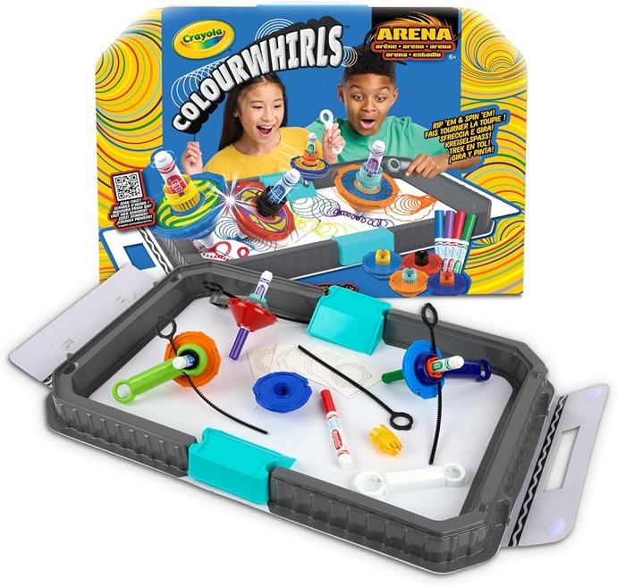 ColourWhirls la Trottola dei Colori, Arena per Sfide con 4 Trottole, 6 anni, 74-7697