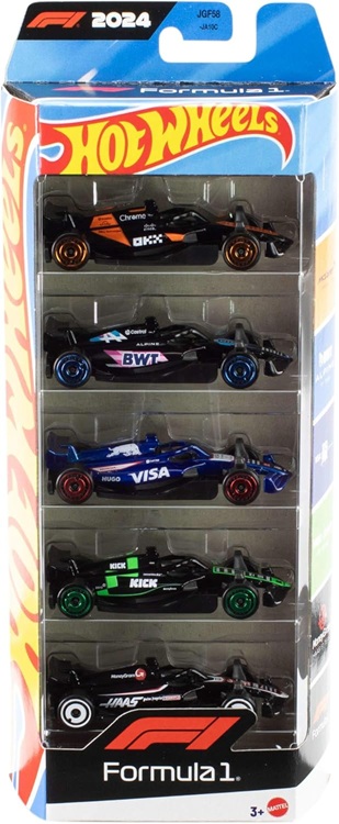 Hot Wheels – Set 5 Veicoli Serie F1 Scala 1:64 JGF58
