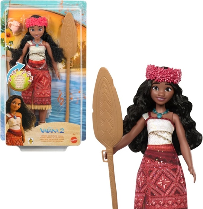 Mattel Disney Oceania 2 – Vaiana Avventure Musicali, bambola cantante con outfit e accessori. Canta “We’re Back” in 4 lingue  3+ anni JBT61