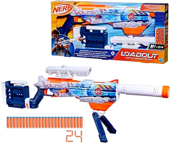 Nerf Loadout, blaster Arctic Zerostriker e dardi N1
