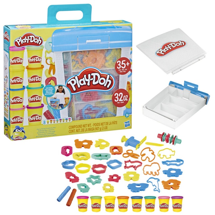 Play-Doh Set creativo valigetta con 40 strumenti e 8 barattoli