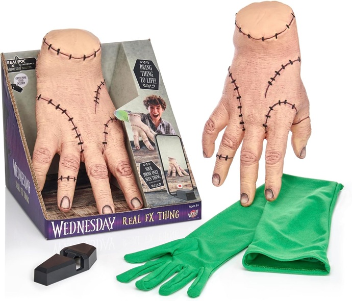 Mano Real FX Mercoledì, Kit Effetti Speciali con Guanto Green Screen Supporto per Telefono Incluso