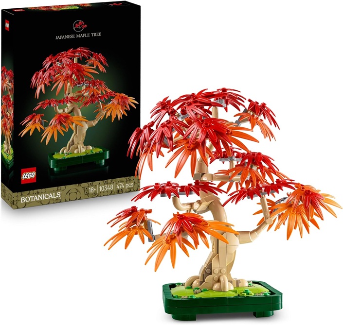 LEGO Botanicals Bonsai di Acero Rosso Giapponese – Set di Piante Artificiali con Foglie Rosse e Arancio Finte e Vaso Costruibile – Regalo per Adulti Amanti del Fai da Te – 10348