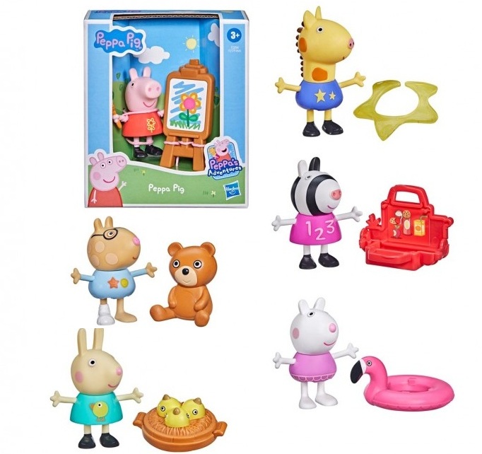 Peppa Pig in box – Personaggi Assortiti con accessoti, Peppa pig, Danny cane, Zoe Zebra,  Gerald giraffa,Pedro Pony vendita singiola spedizione casuale