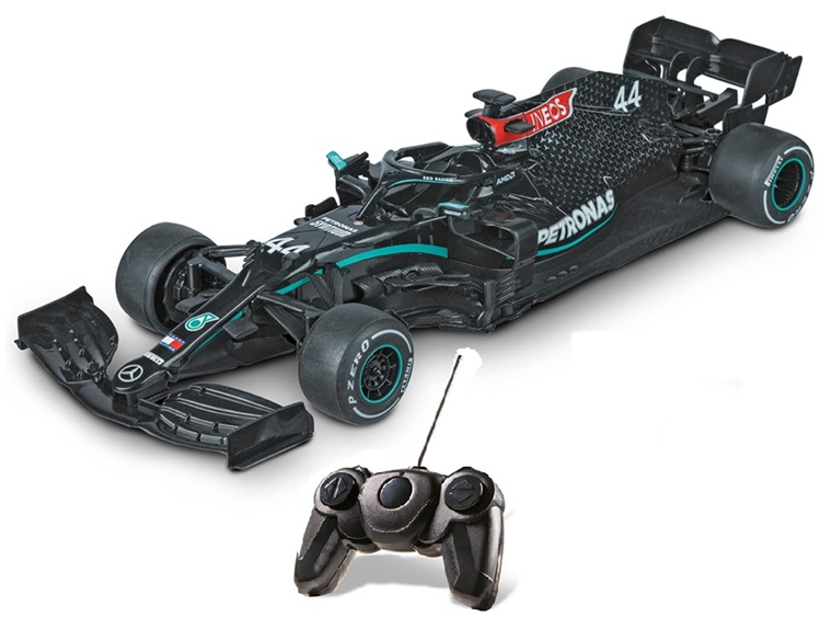 Mondo Motors – F1 W11 Mercedes Amg Petronas, Auto radiocomandata Lewis Hamilton in scala 1:18, Auto formula 1, 2.4 GHz, Colore Nero, 63706