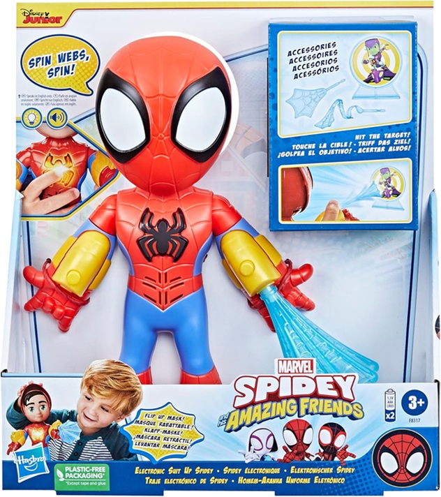 Hasbro Marvel Spidey & Friends con Tuta elettronica luci e suoni action figure da 25 cm Età 3+