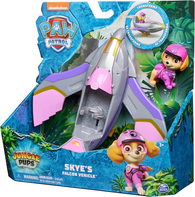 Paw Patrol Jungle Rescue Skye veicolo falco