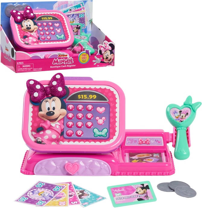 Just Play Minnie Mouse Registratore di cassa della fiocco-boutique con effetti sonori