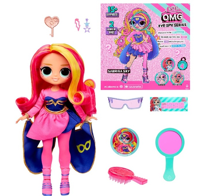L.O.L. Surprise! OMG Eye Spy Series – Superhero – Include 1 Bambola, Abiti e Accessori, Risolvi gli Indizi e Sblocca le Sorprese