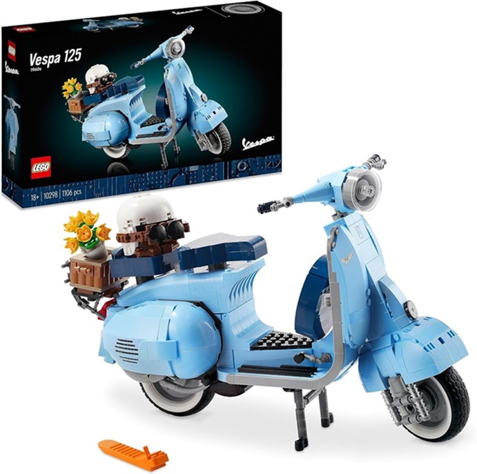 LEGO 10298 Icons Vespa 125, Kit Modellismo per Adulti in Mattoncini, Idea Regalo Creativa per Uomo o Donna, Replica Piaggio Anni 60 da Costruire, Hobby Rilassante da Collezione