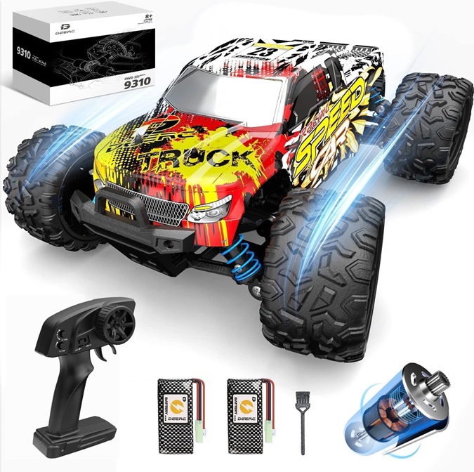 DEERC 9310 Auto telecomandata ad alta velocità per adulti e bambini 30+MPH, scala 1:18 4WD Off Road RC Monster Truck, Veloce 2,4 GHz Fuori terreni