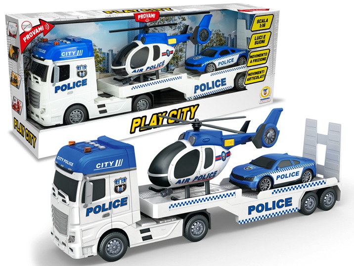 PLAY CITY – TIR POLICE CON ELICOTTERO A FRIZIONE LUCI SUONI SCALA 1:16