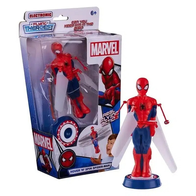 Flying Heroes Marvel Spiderman giocattolo volante con il lanciatore