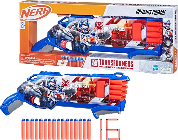 Nerf Transformers Optimus Primal Dart Blaster, 16 freccette Nerf Elite