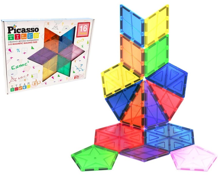 Picasso Tiles – 3D Magetic Building Magnetic Pista Biglie blocchi 50 Pz.