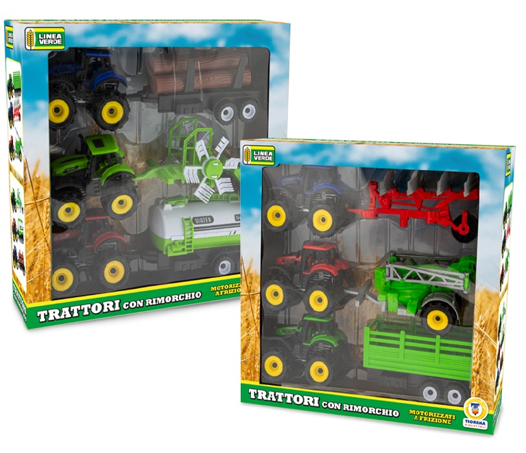 68615 – LINEA VERDE – TRATTORE CON RIMORCHIO A FRIZIONE 2 MDL ASS