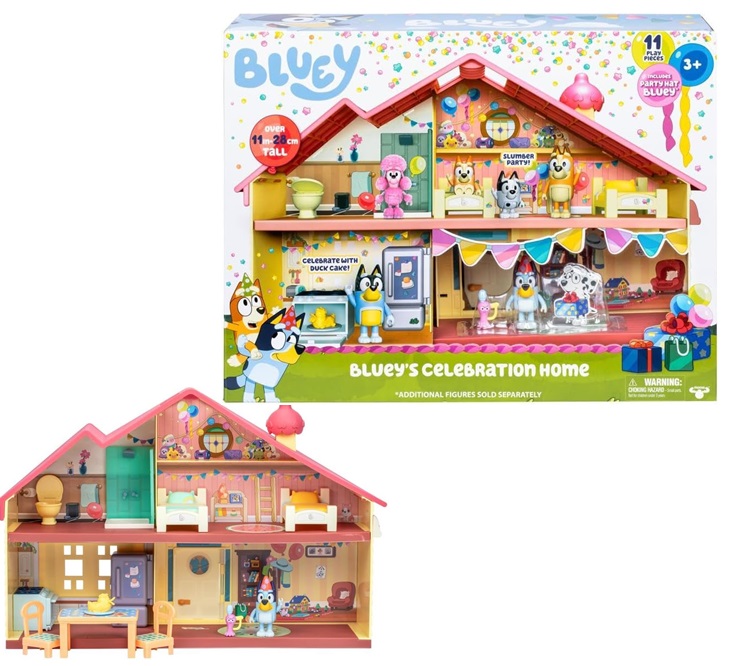 Bluey – Celebration Home di Bluey – il Playset della casa delle Feste di Bluey con Action Figures accessori e adesivi